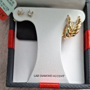 Gold and Silver Twisted Hoop Earrings